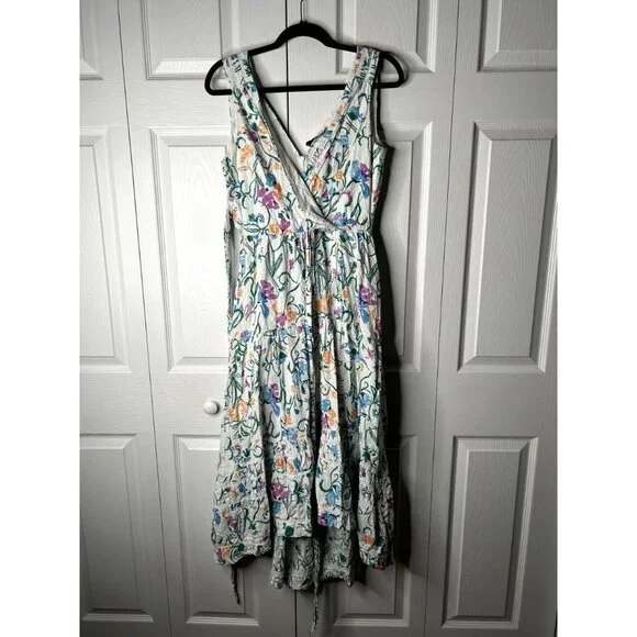 Tanya Taylor Neves White Floral Printed Sleeveless Maxi Dress Women's Size 4 - Picture 4 of 13